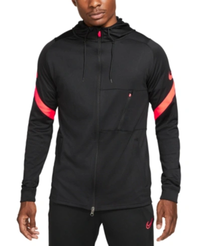 Shop Nike Men's Dri-fit Strike Full-zip Hooded Soccer Jacket In Pumice/aqua