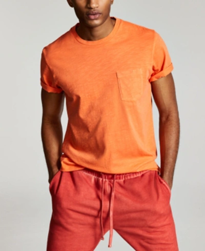 Shop Sun + Stone Men's Garment-dyed Pocket T-shirt, Created For Macy's In Solar Flare
