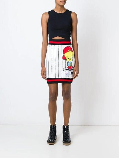 Shop Moschino Tweety Print Mini Skirt