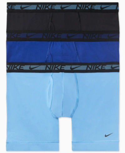 Shop Nike Men's 3-pack Flex Micro Boxer Briefs In Univeristy Blues