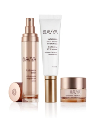 Shop Avya Hydroveda Glow, Soothe And Sun Protect Trio Set, 3 Piece