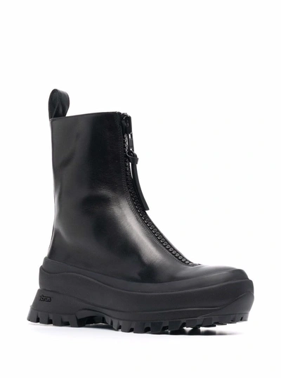 Shop Jil Sander Boston Boots In Black Leather
