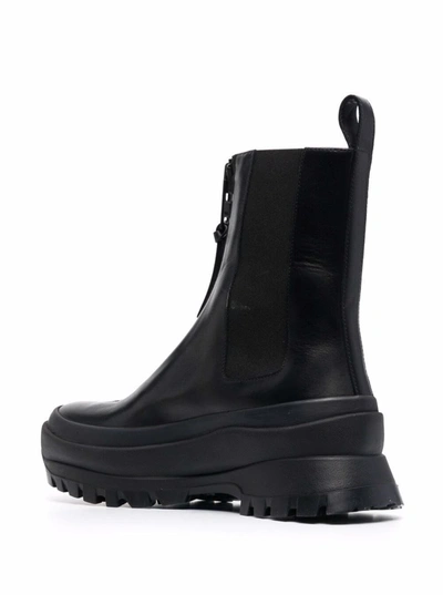 Shop Jil Sander Boston Boots In Black Leather