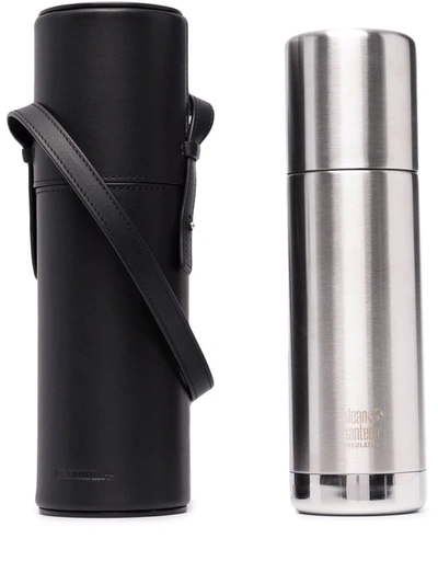 Shop Jil Sander Logo-embossed Thermos With Case In Schwarz