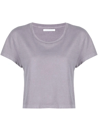 Shop John Elliott Scoop-neck Cropped T-shirt In Violett