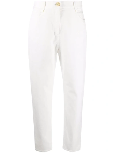 Shop Balmain Straight-leg Denim Jeans In Weiss
