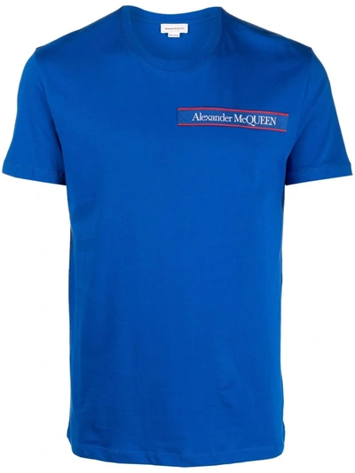 Shop Alexander Mcqueen Logo-patch T-shirt In Blau