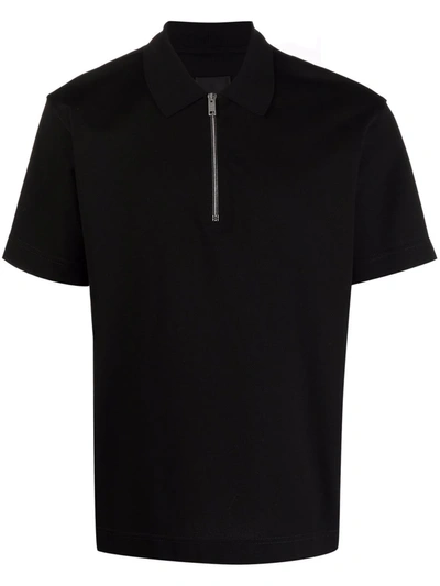 Shop Givenchy Zip-detail Polo Shirt In Schwarz