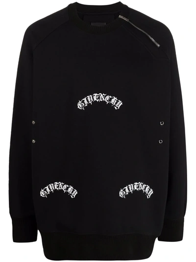 Shop Givenchy Logo-print Sweatshirt In Schwarz