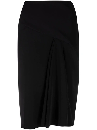 Shop Versace Pinch-pleat A-line Skirt In Schwarz