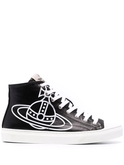 Shop Vivienne Westwood Orb-motif High-top Sneakers In Schwarz