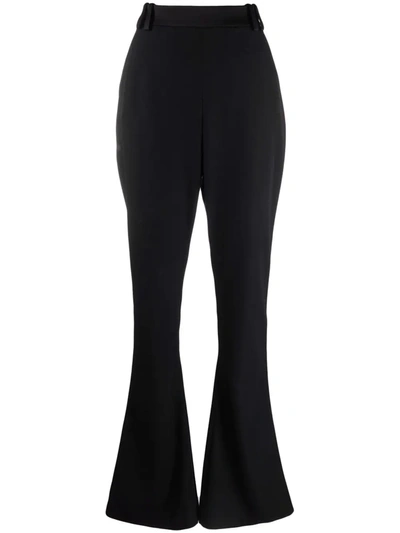 Shop Balmain High-waist Bootcut Trousers In Black