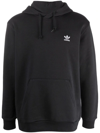Shop Adidas Originals Embroidered-logo Hoodie In Schwarz