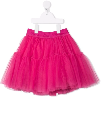 Shop Monnalisa Flared Tulle Skirt In Pink