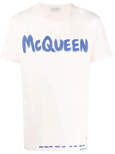 Shop Alexander Mcqueen T-shirts And Polos Cream