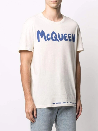 Shop Alexander Mcqueen T-shirts And Polos Cream