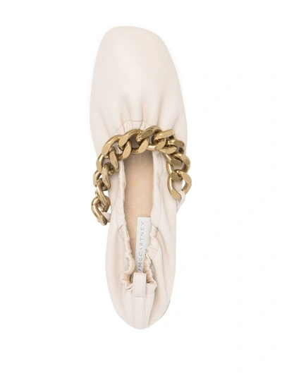Stella Mccartney Falabella Chain Ballerina Flats In 001 Black Black Grey