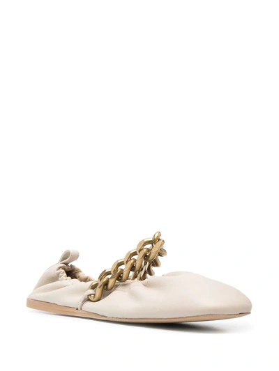 Stella Mccartney Falabella Chain Ballerina Flats In 001 Black Black Grey