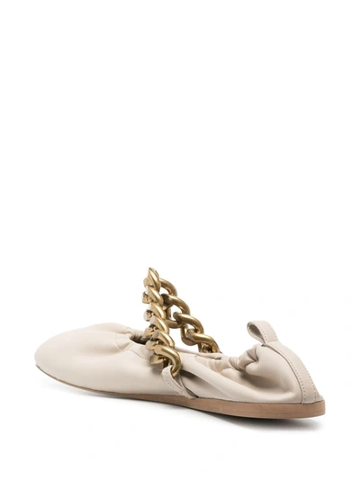 Stella Mccartney Falabella Chain Ballerina Flats In 001 Black Black Grey