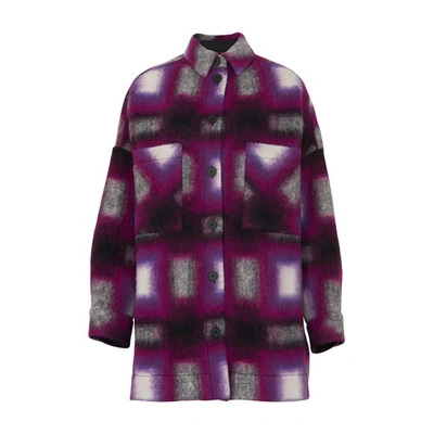 Shop Iro Harwel Coat In Natural White Purple