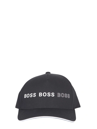 Shop Hugo Boss Double Hat In Nero