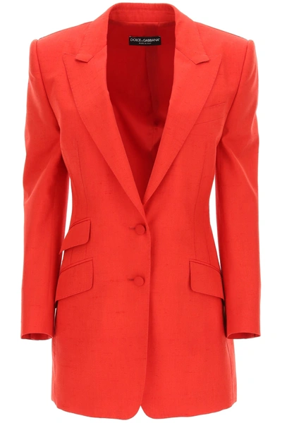 Shop Dolce & Gabbana Schappe Single-breasted Jacket In Rosso Lampone (red)