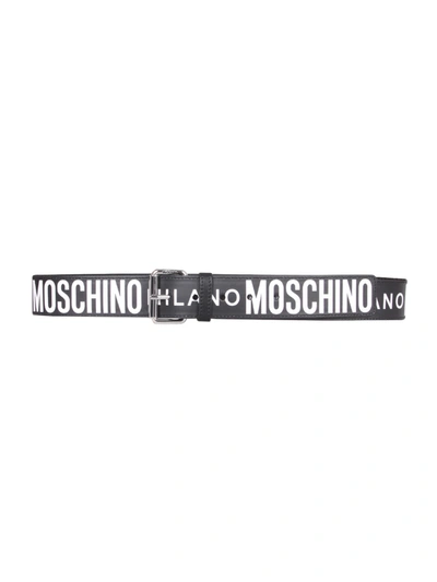 Shop Moschino Belt With Logo In Nero
