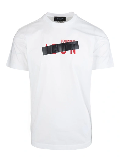 Shop Dsquared2 Man White Icon Patch T-shirt
