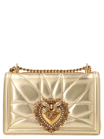 Shop Dolce & Gabbana Devotion Bag In Gold