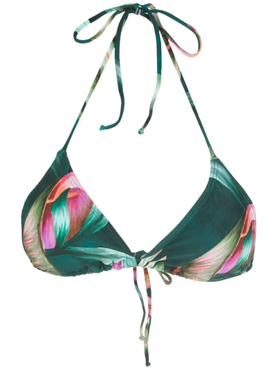 Shop Lygia & Nanny Lido Leaf-print Bikini Top In Grün