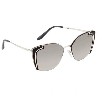 Shop Prada Cat Eye Ladies Sunglasses Pr 59vs 4315o0 64 In Grey,silver Tone