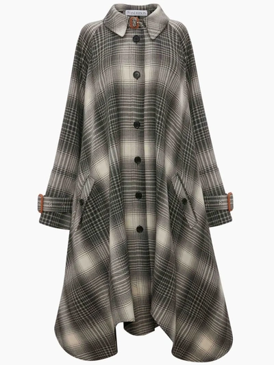 Shop Jw Anderson Curved Hem A-line Trench Coat In Black
