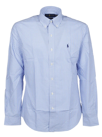 Shop Polo Ralph Lauren Long Sleeve Sport Shirt In Blue/white