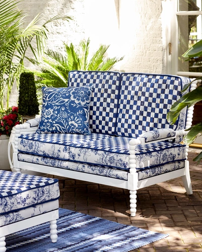 Mackenzie-childs Indigo Villa Outdoor Settee