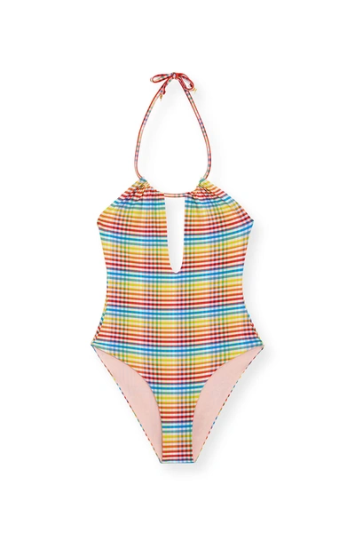 Shop Onia Eliza Gingham One-piece Swimsuit In Conch Shack