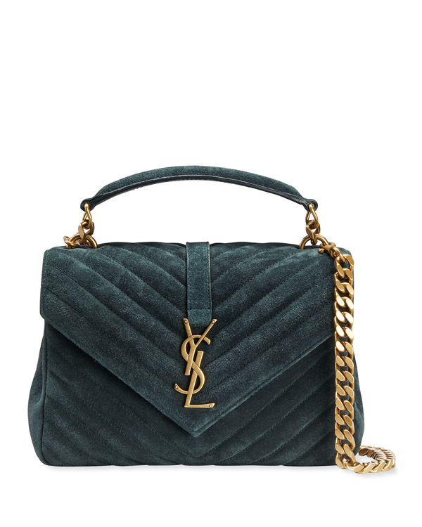 Saint Laurent College Medium Ysl Suede Top Handle Bag In Algae ModeSens