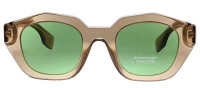 Shop Burberry Be 4288 Geometric Sunglasses In Green