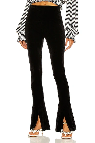 Shop Norma Kamali Spat Velvet Legging In Black