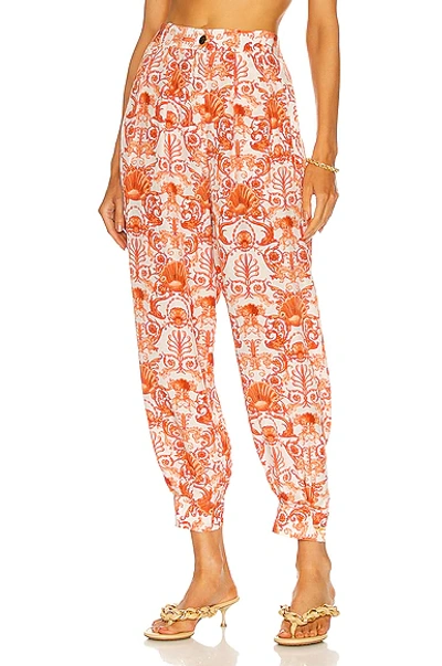 Shop Adriana Degreas Seashell Carrot Pants In Off White