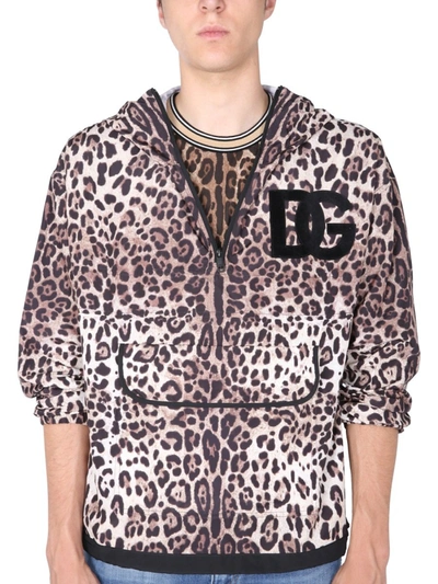 Shop Dolce & Gabbana Jacket With Leopard Print In Animalier