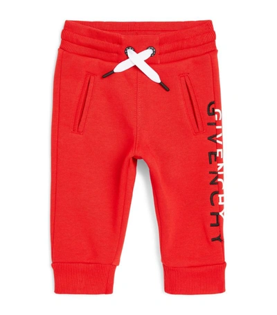 Shop Givenchy Kids Split Logo Sweatpants (6-36 Months) In Red