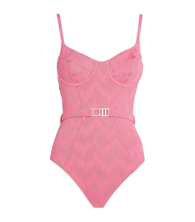 Shop Solid & Striped Spencer Belted Swimsuit In Pink