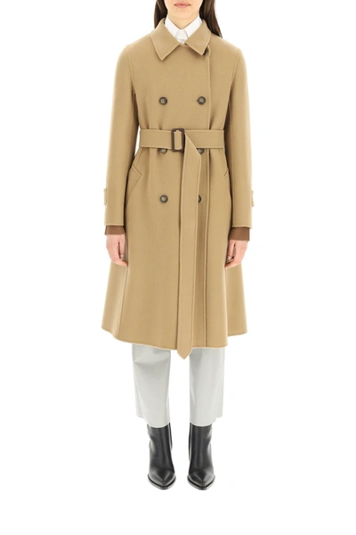 Shop Weekend Max Mara Wool Coat In Brown