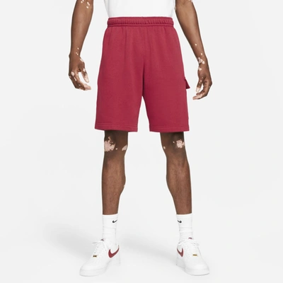 Shop Nike Sportswear Club Men's Cargo Shorts In Pomegranate,pomegranate,white