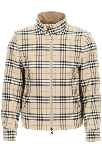 Shop Burberry Gabardine Reversible Jacket In Beige