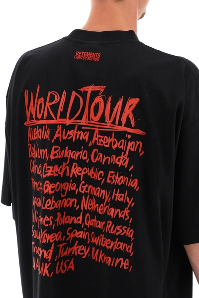 Shop Vetements World Tour Logo Print T-shirt In Black,red