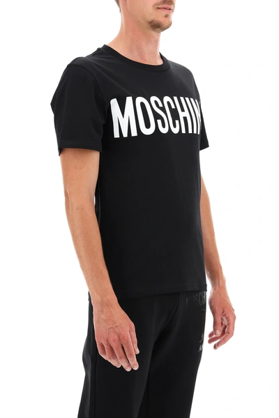 Shop Moschino Logo Print T-shirt In Black,white