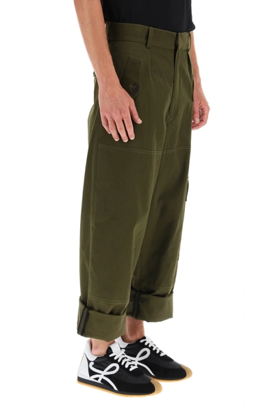 Shop Loewe Cargo Pants In Green