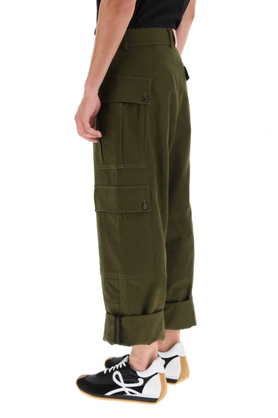 Shop Loewe Cargo Pants In Green