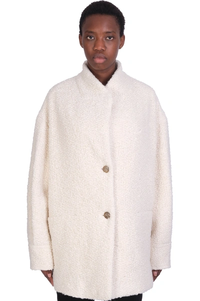 Shop Iro Oken Coat In White Acrylic